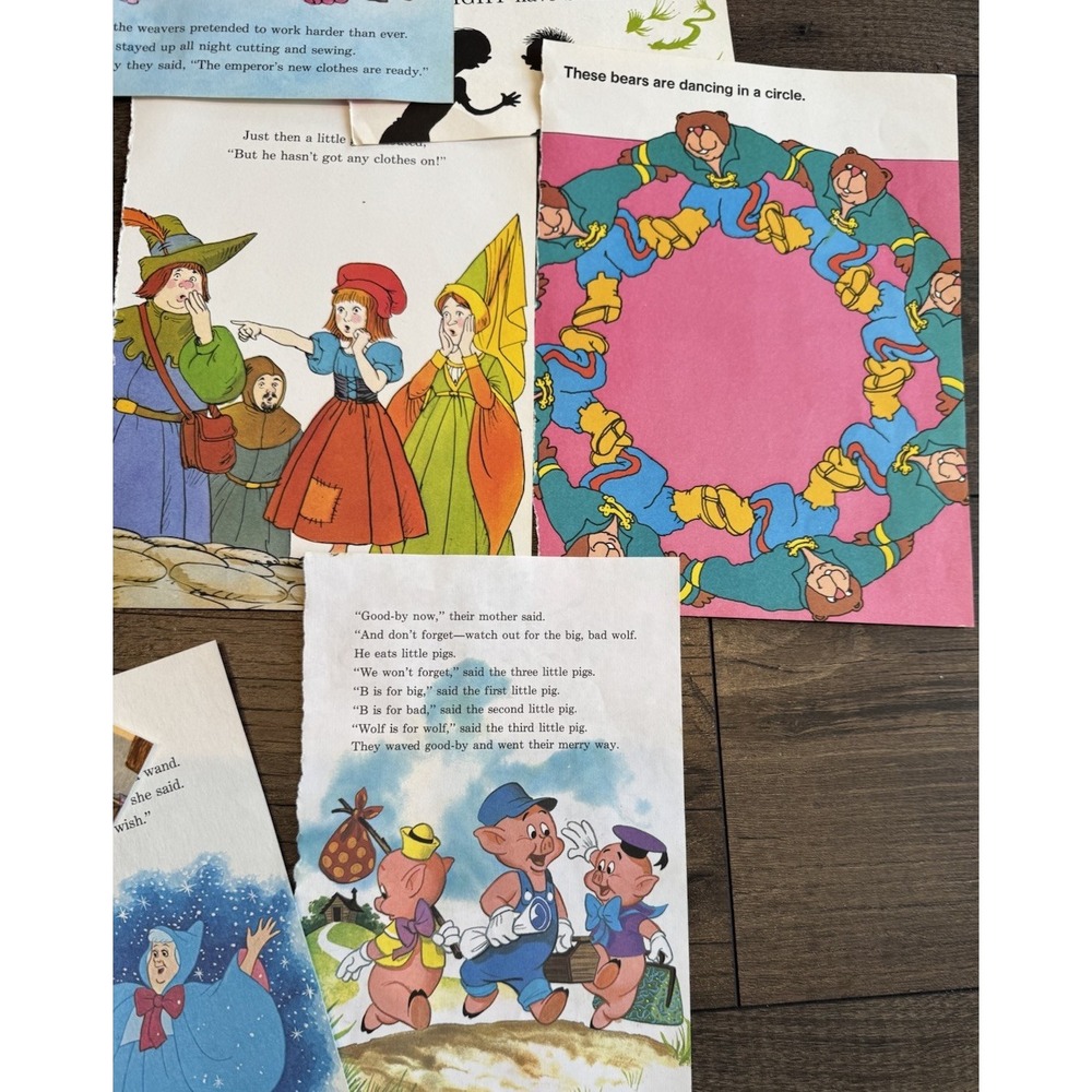 VTG 70's Childrens Book Pages Ephemera Junk Journal Disney Fairy Tales Dr. Seuss - Picture 5 of 7